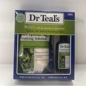 Dr Teal's Relax & Relief Eucalyptus Spearmint Epsom Salt & Foaming Bath Gift Set
